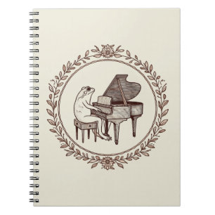 Kikker die piano speelt notitieboek