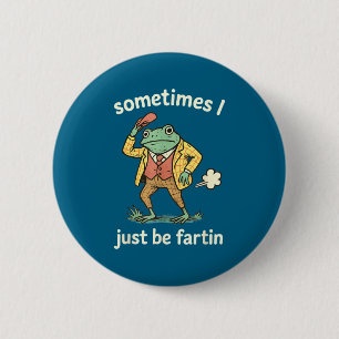 Kikker Die Soms Scheet Laat Ik Leven Ronde Button 5,7 Cm