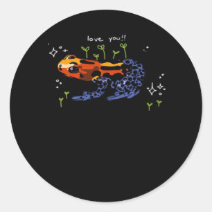 Kikker Die Van Jou Houdt Eenvoudige Klassieke Stij Ronde Sticker