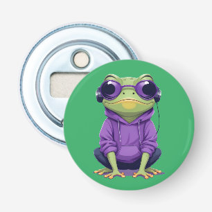 Kikker Dragen Hoodie Grappig Cool Dier karakter Button Flesopener