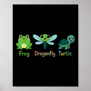 Kikker Dragonfly Schildpad Humor Subtiele Politiek Poster