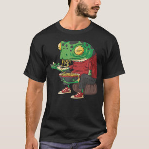 Kikker Eating Ramen illustratie Japanse noedels Ra T-shirt