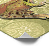 Kikker en dragonfly op waterlilie poster (Hoek)