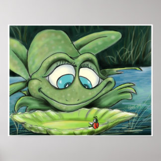 Kikker en ladybug poster