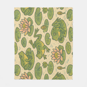 Kikker en Lili pads Waterlelies Kikkers Fleece Deken