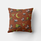 Kikker en paddenstoel Katoen kerstmis Kussen (Achterkant)