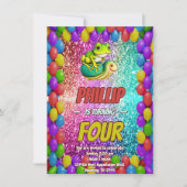 Kikker en Turtle karakter verjaardag uitnodigen Kaart (Voorkant)