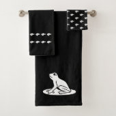 Kikker en Vis Bad Zwart-wit handdoekset Bad Handdoek (Insitu)