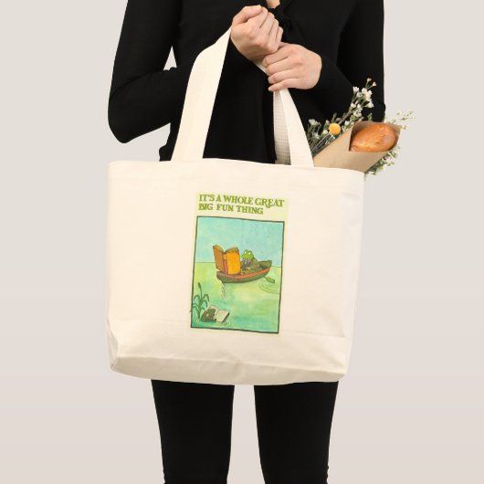 kikker en vis lezen Canvas tas (Voorkant (product))