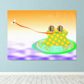 Kikker en vlieg canvas afdruk (Insitu (Houten vloer))