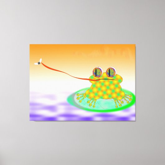 Kikker en vlieg canvas afdruk (Voorkant)
