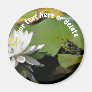 Kikker en Waterlelie Lotusbloem Gepersonaliseerd Magneet
