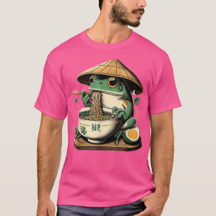Kikker Eten Ramen Kawaii Neko Japanse Noedels Ani T-shirt