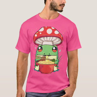 Kikker Eten Ramen Modellen Met Paddenstoel Kawaii  T-shirt