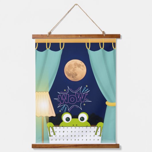 Kikker Grappig Verrast Ogen Hangend Wandkleed (Voorkant)