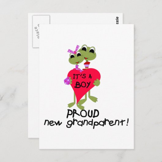 Kikker Grootouder van Jongen Tshirts en Geschenken Briefkaart (Voorkant / Achterkant)