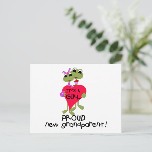 Kikker Grootouder van Meisje Tshirts en Geschenken Briefkaart (Staand voorkant)