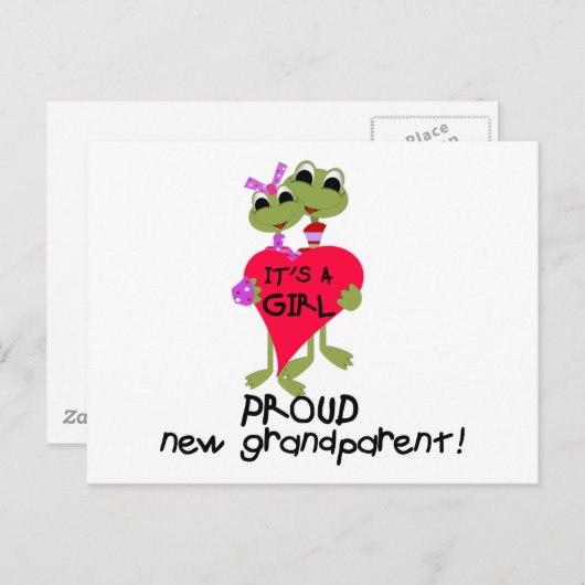 Kikker Grootouder van Meisje Tshirts en Geschenken Briefkaart (Voorkant / Achterkant)