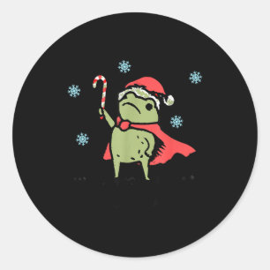 Kikker Huzzah Kikker Ridder Grappig Zwaard Meme Ci Ronde Sticker