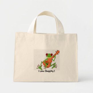 Kikker, ik hou van winkelen! mini tote bag