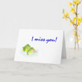 Kikker 'Ik mis je!' kaart (Gele Bloem)
