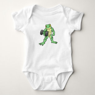 Kikker in Bodybuilding met Dumbbell Romper