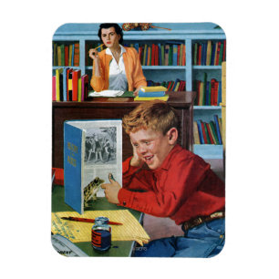 Kikker in de bibliotheek magneet