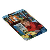 Kikker in de bibliotheek magneet (Rechterzijde)