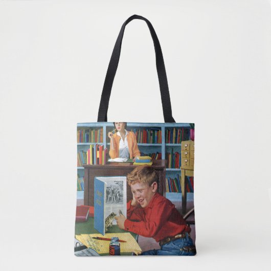 Kikker in de bibliotheek tote bag (Voorkant)