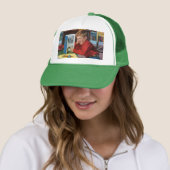 Kikker in de bibliotheek trucker pet (In situ)