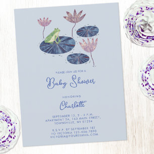 Kikker in een Lily Pond Schattige Baby shower Uitn Briefkaart