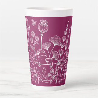 Kikker in een Theekopje – Botanische Illustratie Latte Mok