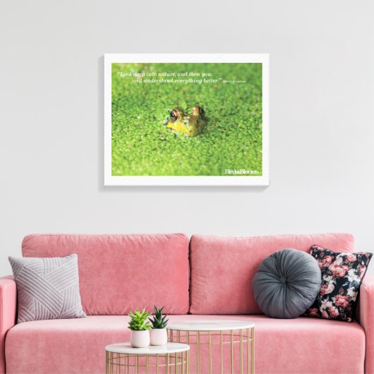 Kikker in groene algen canvas afdruk (Insitu (Woonkamer))