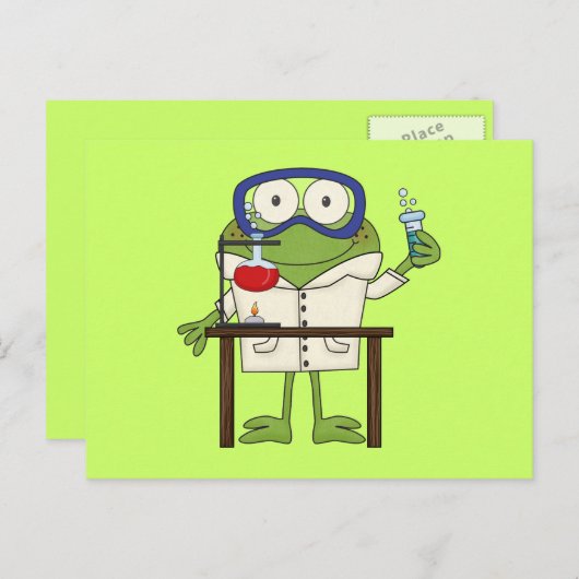 Kikker in het Laboratorium van de Wetenschap Briefkaart (Voorkant / Achterkant)