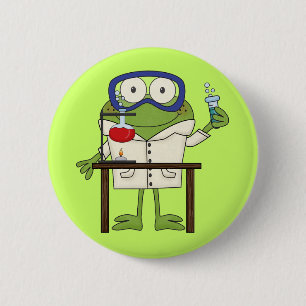Kikker in het Science Lab Ronde Button 5,7 Cm