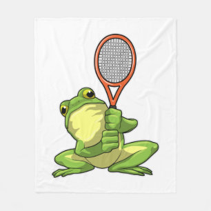 Kikker in Tennis met Tennis racket Fleece Deken