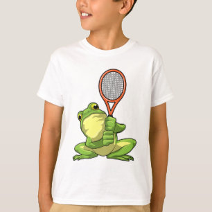 Kikker in Tennis met Tennis racket T-shirt