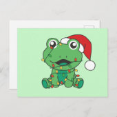 Kikker Kerstmis Winter Dieren Vakantie Kikkers Feestdagenkaart (Voorkant / Achterkant)