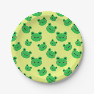 Kikker kinder tafelgerei Kute Green Toad Froggy P Papieren Bordje