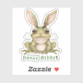 Kikker konijn floppy oren pad grappig Pasen Sticker (Vel)