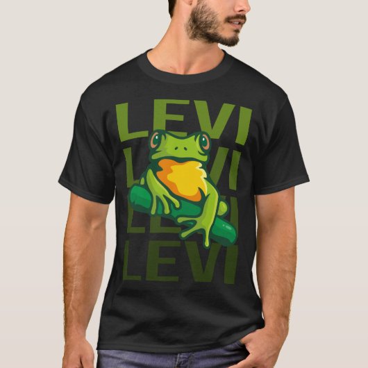 Kikker Kunst - Levi Naam T-shirt (Voorkant)