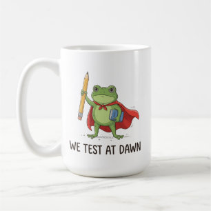 Kikker Leraar We Toetsen Bij Dageraad Test Dag Coö Koffiemok