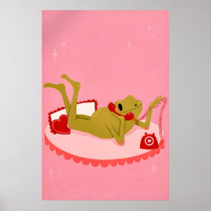 Kikker Liefde Poster, Roze Kunst aan de Muur, Roma Poster