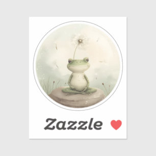 Kikker meditatie paardenbloem sticker