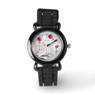 Kikker Meisje Roze Schattig Horloge
