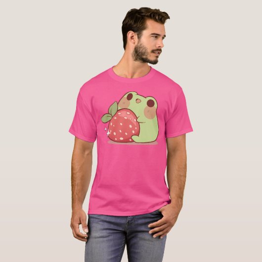 kikker met aardbei t-shirt (Voorkant volledig)