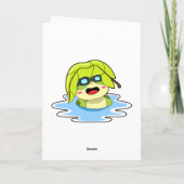 Kikker met blad bij zwemmen kaart (Achterkant)