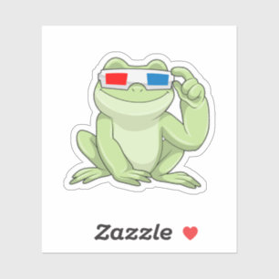 Kikker met bril sticker