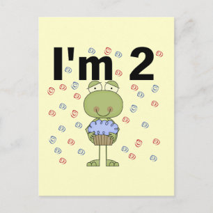 Kikker met cupcake 2e verjaardag Tshirts Briefkaart