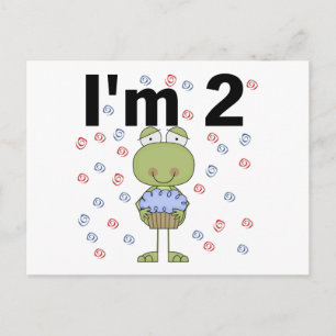 Kikker met cupcake 2e verjaardag Tshirts Briefkaart